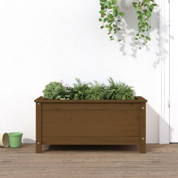 Gossi jardiniera de gradina, maro miere, 82,5x40x39 cm lemn masiv pin