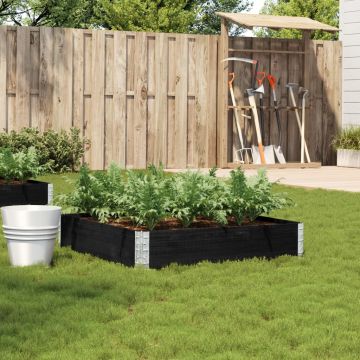 Gossi jardiniera de gradina, negru, 100x100 cm, lemn masiv pin