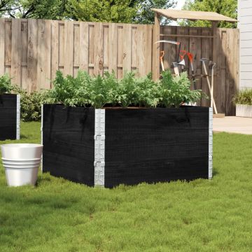 Gossi jardiniera de gradina, negru, 100x100 cm, lemn masiv pin