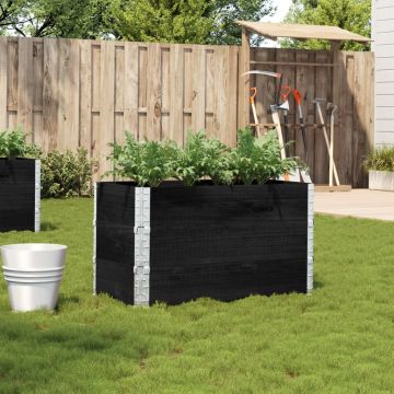 Gossi jardiniera de gradina, negru, 100x50 cm, lemn masiv pin