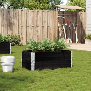 Gossi jardiniera de gradina, negru, 100x50 cm, lemn masiv pin