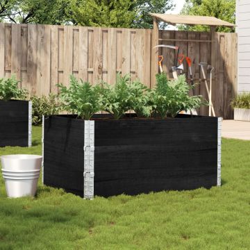 Gossi jardiniera de gradina, negru, 120x80 cm, lemn masiv de pin