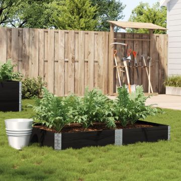 Gossi jardiniera de gradina, negru, 150x100 cm, lemn masiv pin