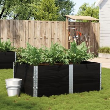 Gossi jardiniera de gradina, negru, 150x100 cm, lemn masiv pin