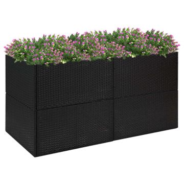 Gossi jardiniera de gradina, negru, 157x80x80 cm, poliratan