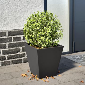 Gossi jardiniera de gradina, negru, 30x30x30 cm, otel