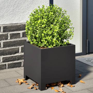 Gossi jardiniera de gradina, negru, 30x30x30 cm, otel