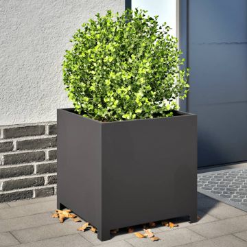 Gossi jardiniera de gradina, negru, 50x50x50 cm, otel