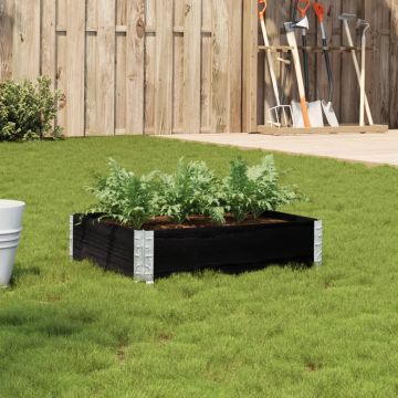 Gossi jardiniera de gradina, negru, 80x60 cm, lemn masiv pin