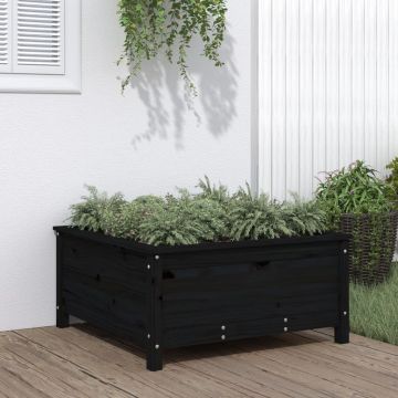 Gossi jardiniera de gradina, negru, 82,5x82,5x39 cm lemn masiv de pin