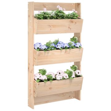 Gossi jardiniera de perete cu 3 niveluri 60x18,5x110 cm lemn pin