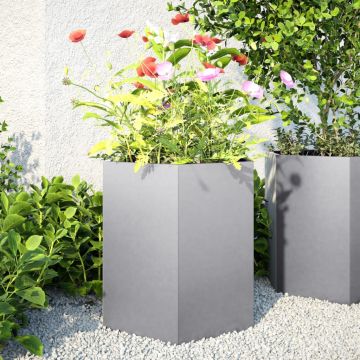 Gossi jardiniera gradina 2 buc. 46x40x45cm otel galvanizat hexagonala