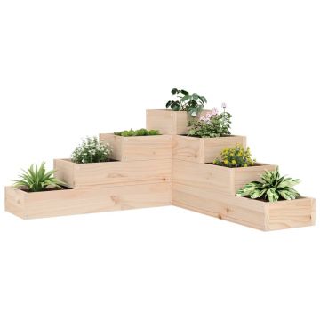 Gossi jardiniera gradina 4 niveluri, 80,5x79x36 cm lemn masiv pin