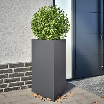 Gossi jardiniera gradina, antracit, 50x43x75 cm, otel, triunghiulara