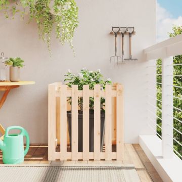 Gossi jardiniera gradina cu design gard, 70x70x70 cm, lemn masiv pin