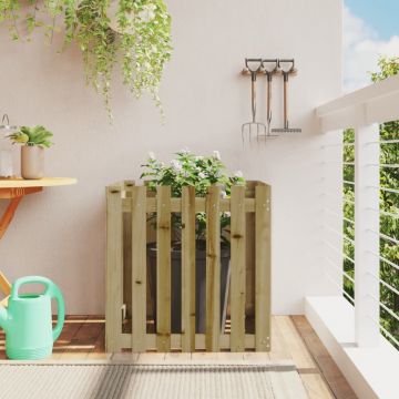 Gossi jardiniera gradina cu design gard, 70x70x70 cm, lemn pin tratat