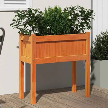Gossi jardiniera gradina cu picioare maro ceruit 70x31x70 cm lemn pin