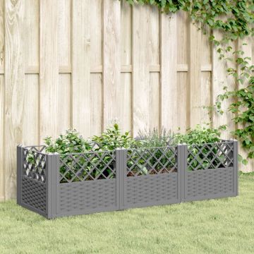 Gossi jardiniera gradina cu tarusi gri deschis 123,5x43,5x43,5 cm pp