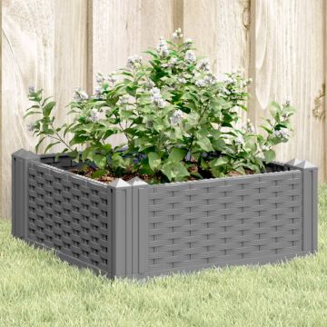Gossi jardiniera gradina cu tarusi, gri deschis, 42,5x42,5x28,5 cm pp