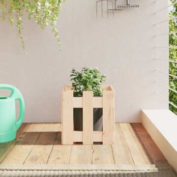 Gossi jardiniera gradina design gard, 30x30x30 cm, lemn masiv de pin