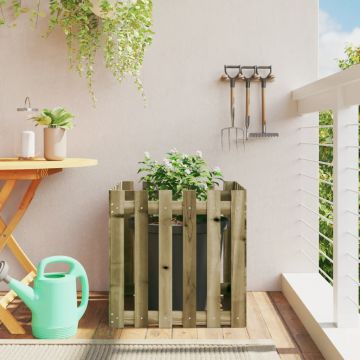 Gossi jardiniera gradina design gard, 60x60x60 cm, lemn pin impregnat