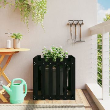 Gossi jardiniera gradina design gard negru 60x60x60 cm lemn masiv pin