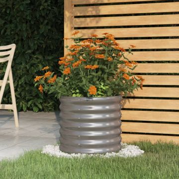 Gossi jardiniera gradina gri 40x40x36 cm otel vopsit electrostatic