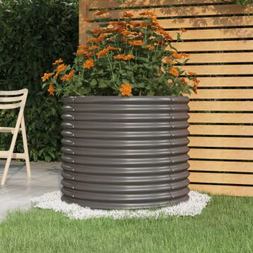 Gossi jardiniera gradina gri 80x80x68 cm otel vopsit electrostatic