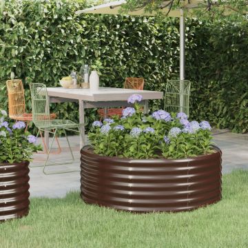 Gossi jardiniera gradina maro 100x100x36 cm otel vopsit electrostatic