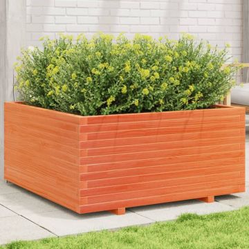Gossi jardiniera gradina maro ceruit, 100x100x49,5 cm, lemn masiv pin