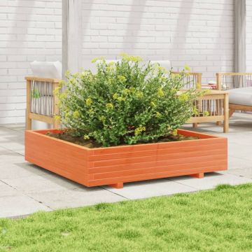 Gossi jardiniera gradina, maro ceruit, 110x110x26,5cm, lemn masiv pin
