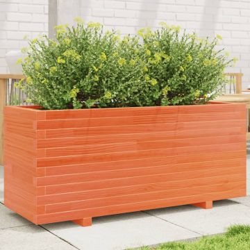 Gossi jardiniera gradina, maro ceruit, 110x40x49,5 cm, lemn masiv pin