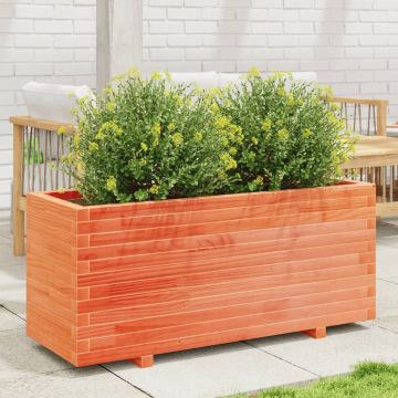 Gossi jardiniera gradina, maro ceruit, 110x40x49,5 cm, lemn masiv pin