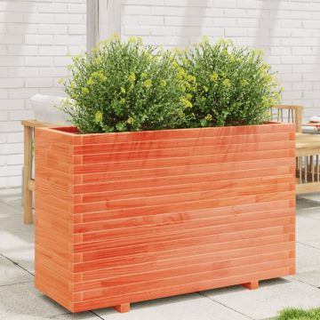 Gossi jardiniera gradina, maro ceruit, 110x40x72,5 cm, lemn masiv pin