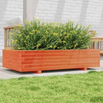 Gossi jardiniera gradina, maro ceruit, 110x60x26,5 cm, lemn masiv pin