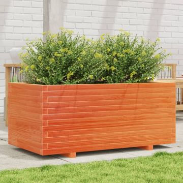 Gossi jardiniera gradina, maro ceruit, 110x60x49,5 cm, lemn masiv pin