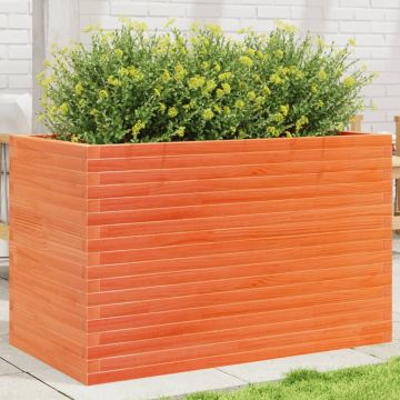 Gossi jardiniera gradina, maro ceruit, 110x60x68,5 cm, lemn masiv pin
