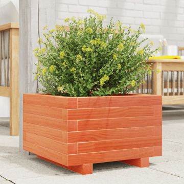 Gossi jardiniera gradina, maro ceruit, 40x40x26,5 cm, lemn masiv pin