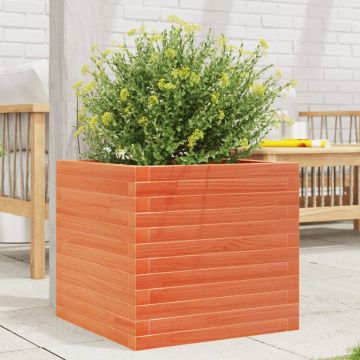 Gossi jardiniera gradina, maro ceruit, 50x50x45,5 cm, lemn masiv pin