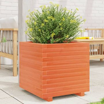 Gossi jardiniera gradina, maro ceruit, 50x50x49,5 cm, lemn masiv pin