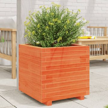 Gossi jardiniera gradina, maro ceruit, 50x50x49,5 cm, lemn masiv pin