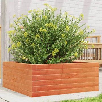 Gossi jardiniera gradina, maro ceruit, 60x60x23 cm, lemn masiv pin