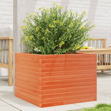 Gossi jardiniera gradina, maro ceruit, 60x60x45,5 cm, lemn masiv pin