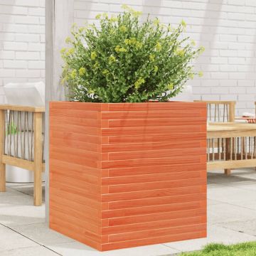 Gossi jardiniera gradina, maro ceruit, 60x60x68,5 cm, lemn masiv pin