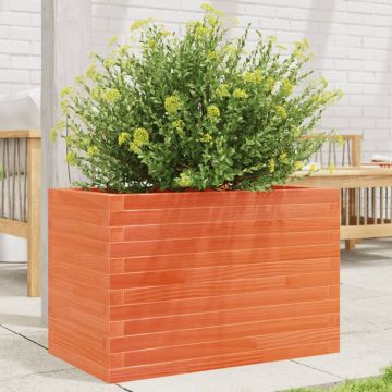 Gossi jardiniera gradina, maro ceruit, 70x40x45,5 cm, lemn masiv pin