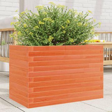 Gossi jardiniera gradina, maro ceruit, 70x40x46 cm, lemn masiv pin