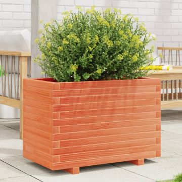 Gossi jardiniera gradina, maro ceruit, 70x40x49,5 cm, lemn masiv pin