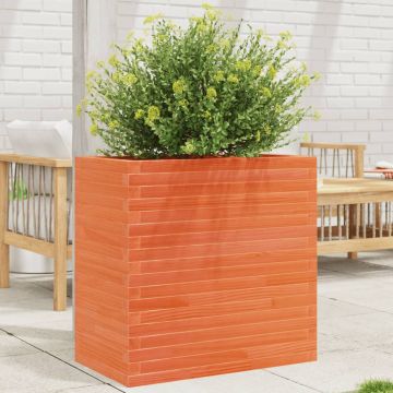 Gossi jardiniera gradina, maro ceruit, 70x40x68,5 cm, lemn masiv pin