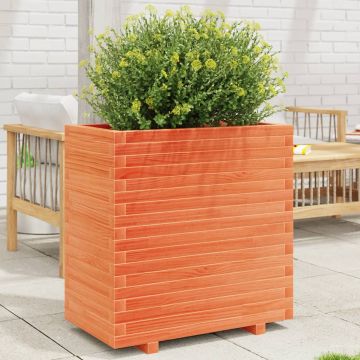 Gossi jardiniera gradina, maro ceruit, 70x40x72,5 cm, lemn masiv pin