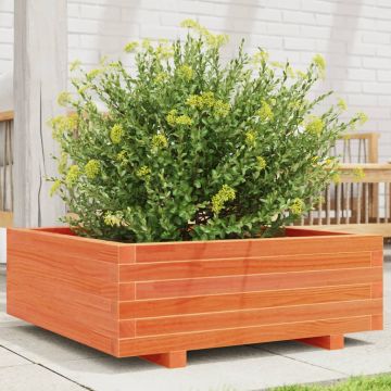 Gossi jardiniera gradina, maro ceruit, 70x70x26,5 cm, lemn masiv pin